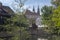 Nuremberg / GERMANY - September 17, 2018: Picturesque view of river Pegnitz in Nuremberg with water reflections