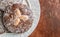 Nuremberg gingerbread with nuts almonds, hazelnuts, walnuts in sugar glaze. Lebkuchen