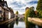 Nuremberg, Hangman`s Bridge over the Pegnitz River. Franconia, Germany