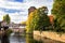 Nuremberg, Hangman`s Bridge over the Pegnitz River. Franconia, Germany