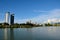 Nuri Geli lake May 6 park with buildings skyline and fountain central Batumi Georgia