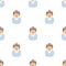 Nurse Avatar Flat Icon Seamless Pattern