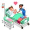 Nurse with Baby Doctor or Nurse Patient Isometric People Cartoon