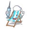 Nurse beach chair character cartoon