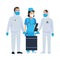 Nurse with biosecurity cleaning persons