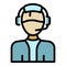 Nurse call center icon color outline vector