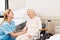 Nurse cares about senior woman