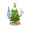 Nurse christmas tree isolated with the mascot