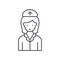 Nurse concept icon, linear isolated illustration, thin line vector, web design sign, outline concept symbol with