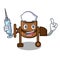 Nurse concrete mixer character cartoon