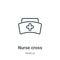 Nurse cross outline vector icon. Thin line black nurse cross icon, flat vector simple element illustration from editable medical