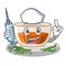 Nurse darjeeling tea in the mascot shape