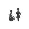 Nurse and disabled patient vector icon