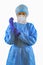 Nurse or doctor in coverall PPE uniform to protect coronavirus covid-19