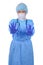 Nurse or doctor in coverall PPE uniform to protect coronavirus covid-19