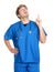 Nurse / doctor pointing up
