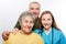 Nurse and elderly couple taking a selfie