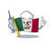 Nurse flag mexico character in mascot shaped