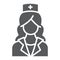 Nurse glyph icon, medicine and clinical, woman