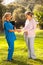 Nurse greeting patient