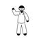 Nurse isolated icon, stick figure medical worker, stickman