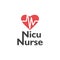 Nurse lettering quote typography. Nicu nurse