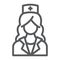 Nurse line icon, medicine and clinical, woman