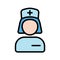 nurse lineal color vector icon isolated