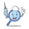 Nurse magnifying glass character cartoon