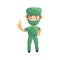 Nurse Man hospital character clothes healthcare mascot Hand Peace