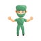 Nurse Man hospital character clothes healthcare mascot Hand Strong