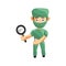 Nurse Man hospital character clothes healthcare mascot Hold Magnifying
