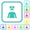 Nurse with mask vivid colored flat icons