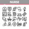 Nurse Medical Aid Collection Icons Set Vector