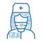 Nurse Paramedic doodle icon hand drawn illustration