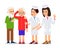 Nurse and patient. Elderly people, man and woman standing next t