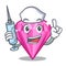 Nurse pink diamond isolated with the cartoon