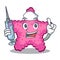 Nurse pink starfish in the cartoon shape