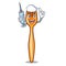 Nurse plastic fork cartoon with the isolated