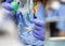 Nurse prepares oxygen mask in hospital