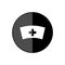 Nurse round black glossy web design icon