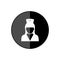 Nurse round black glossy web design icon