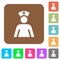 Nurse rounded square flat icons