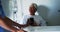 Nurse serving meal to the female senior patient