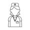 Nurse staff care clinic uniform hat cross outline