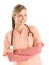 Nurse With Stethoscope Standing Arms Crossed