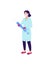 Nurse with syringe flat color vector faceless character