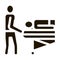 nurse takes patient on gurney icon Vector Glyph Illustration