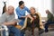 Nurse taking care of elderly patients in hospice