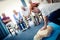 Nurse teaching first aid to a group of seniors